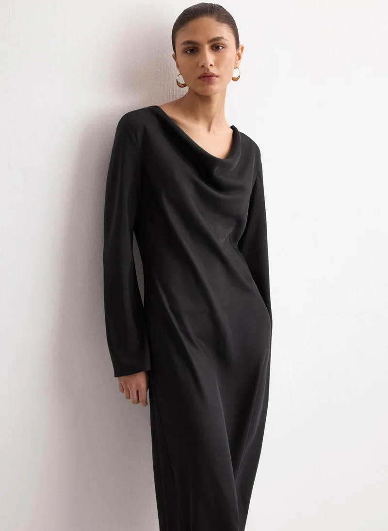 MANGO  Long dress with draped neck for Women | Best Price UAE